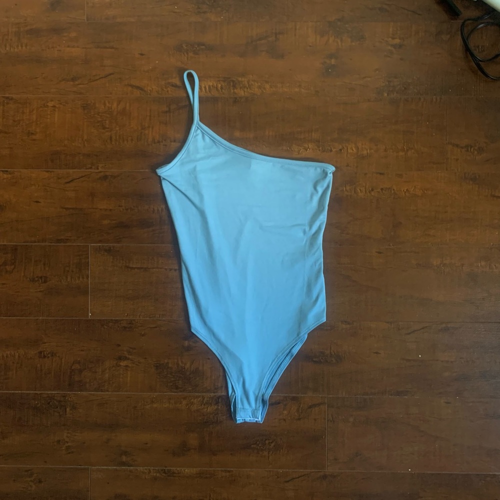 NWOT Baby Blue One-Shoulder Bodysuit